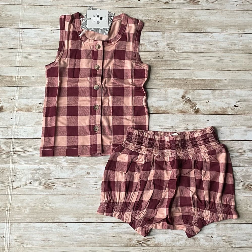 Kate Quinn Merlot Gingham Outfit